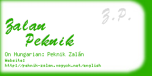 zalan peknik business card