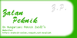 zalan peknik business card